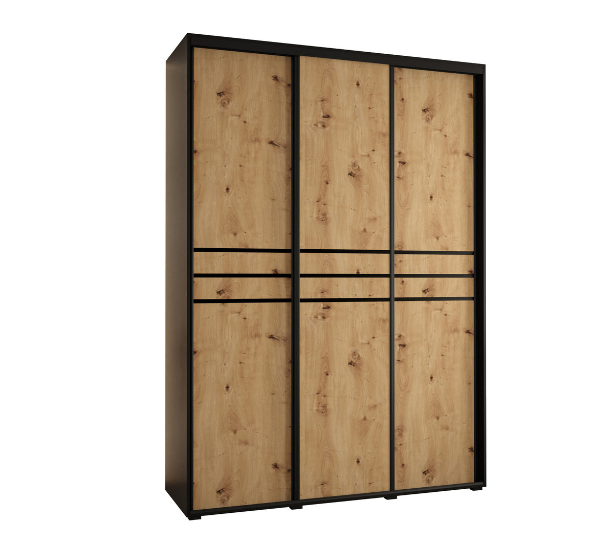 Szafa przesuwna wysoka Davos 10 180 gł. 60 czarny + artisan + czarny