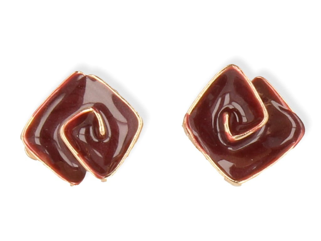 Klipsy do uszu czerwone spirale