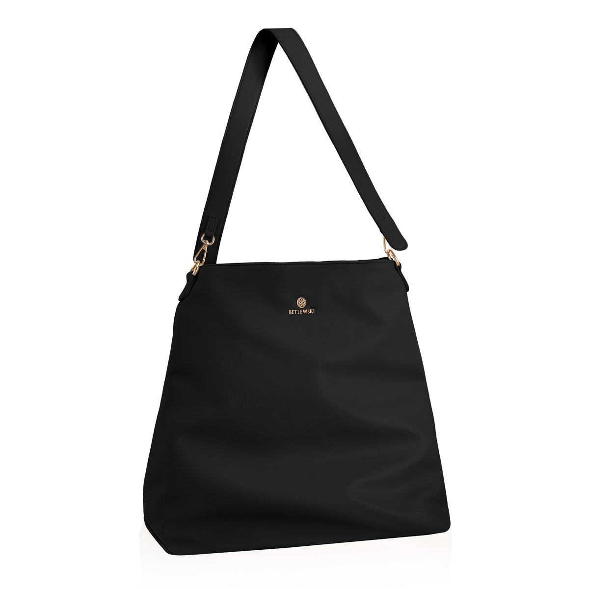 Betlewski MILEY Czarna torba shopper z ekoskóry A4