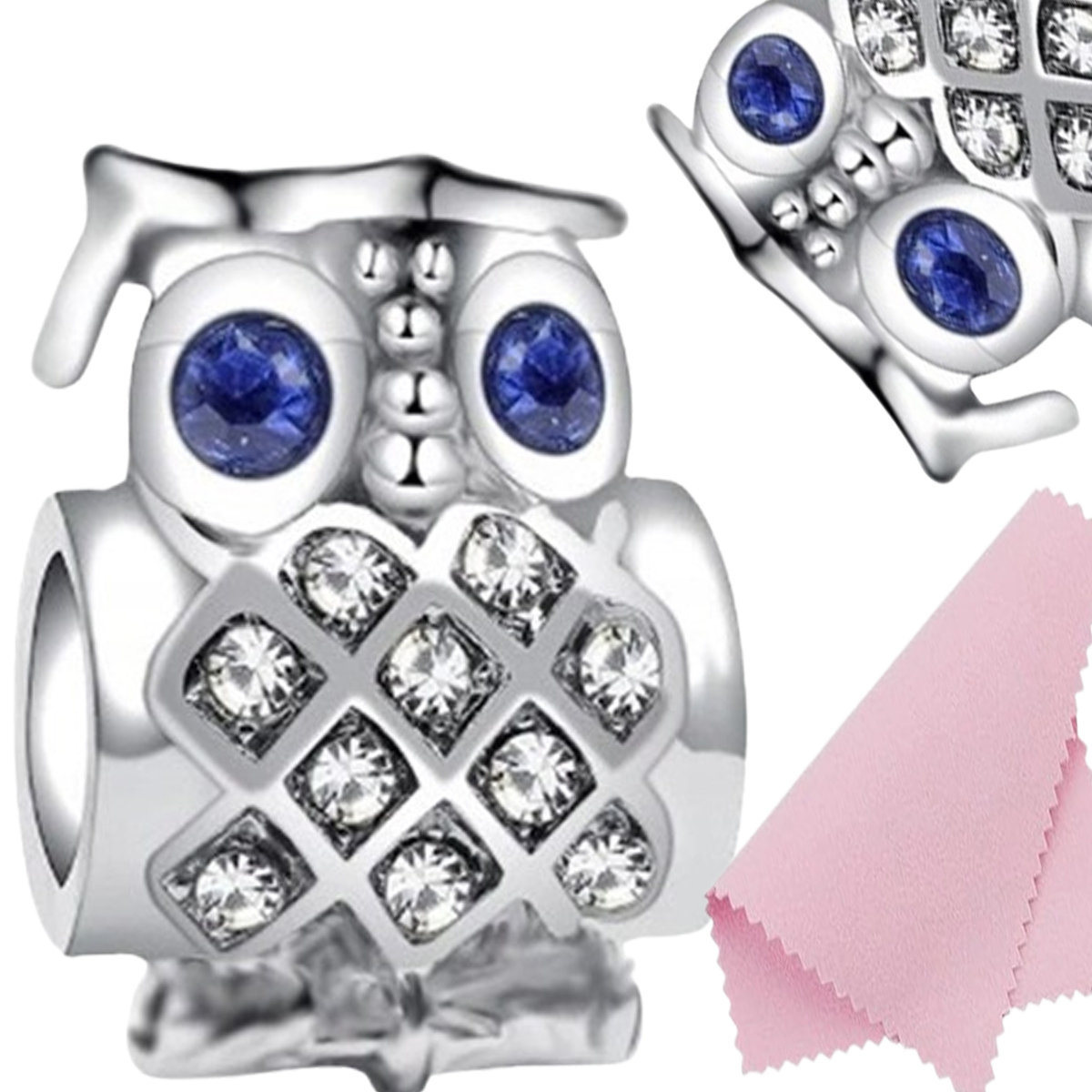 CHARMS zawieszka SOWA ABSOLWENT mądrość nauka wiedza charmsy s925