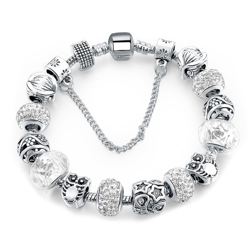 Bransoletka DAMSKA charms srebrna MODUŁOWA