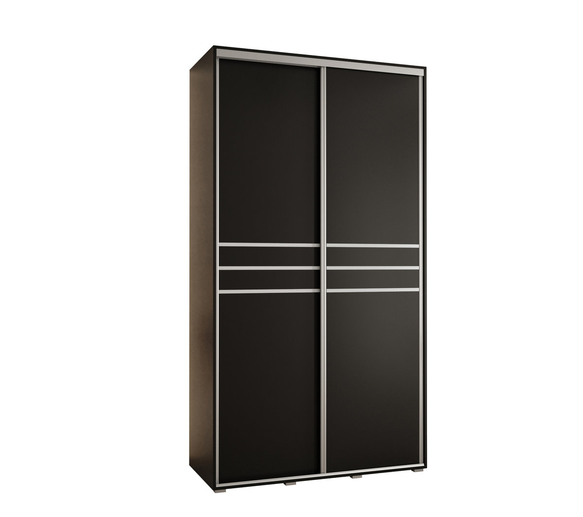 Szafa przesuwna wysoka Davos 10 140 gł. 60 czarny + czarny + srebrny / Abiks Meble