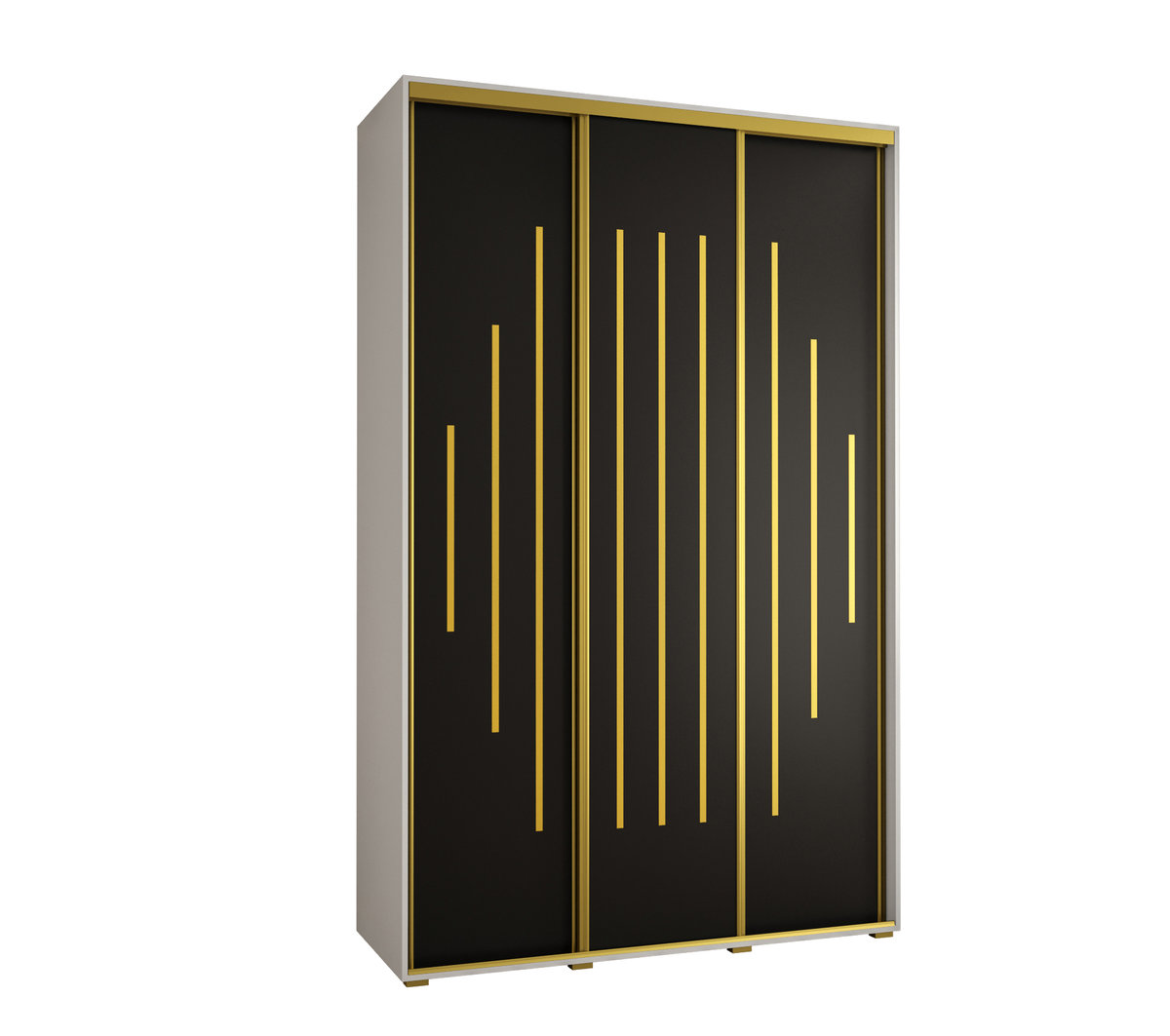 Szafa przesuwna wysoka Davos 12 150 gł. 60 biały + czarny + złoty / Abiks Meble