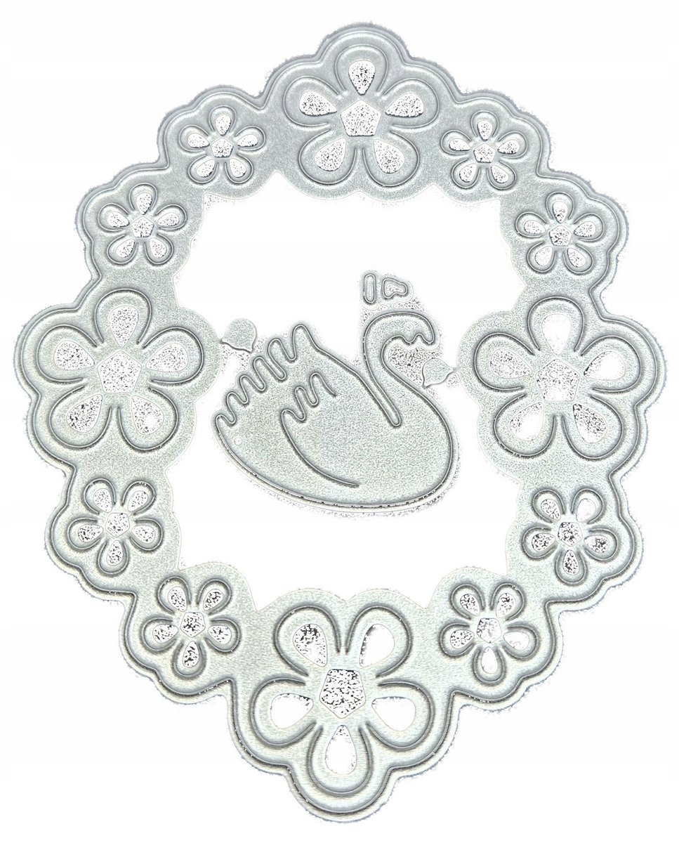 Wykrojnik do papieru EMBOSSING szablon do WYTŁACZANIA ŁABĘDŹ W RAMCE