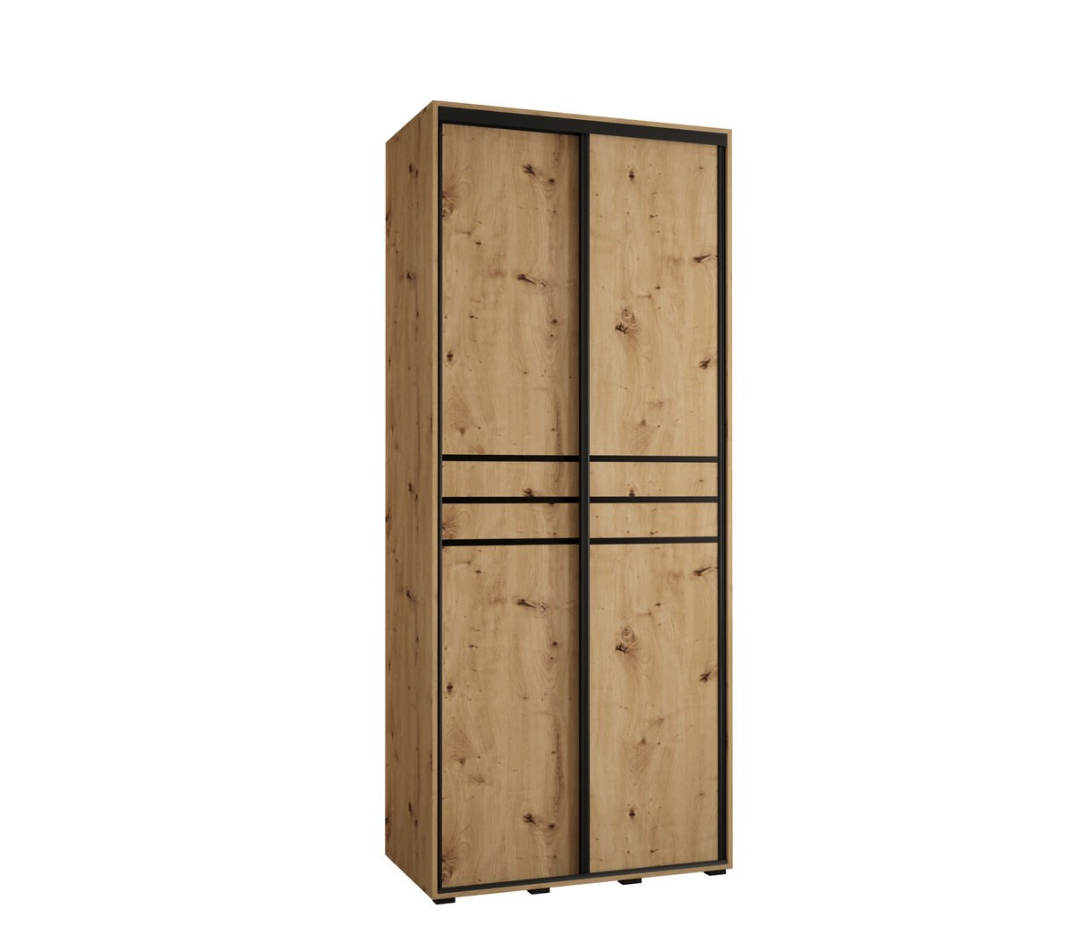 Szafa przesuwna wysoka Davos 10 100 gł. 45 artisan + artisan + czarny