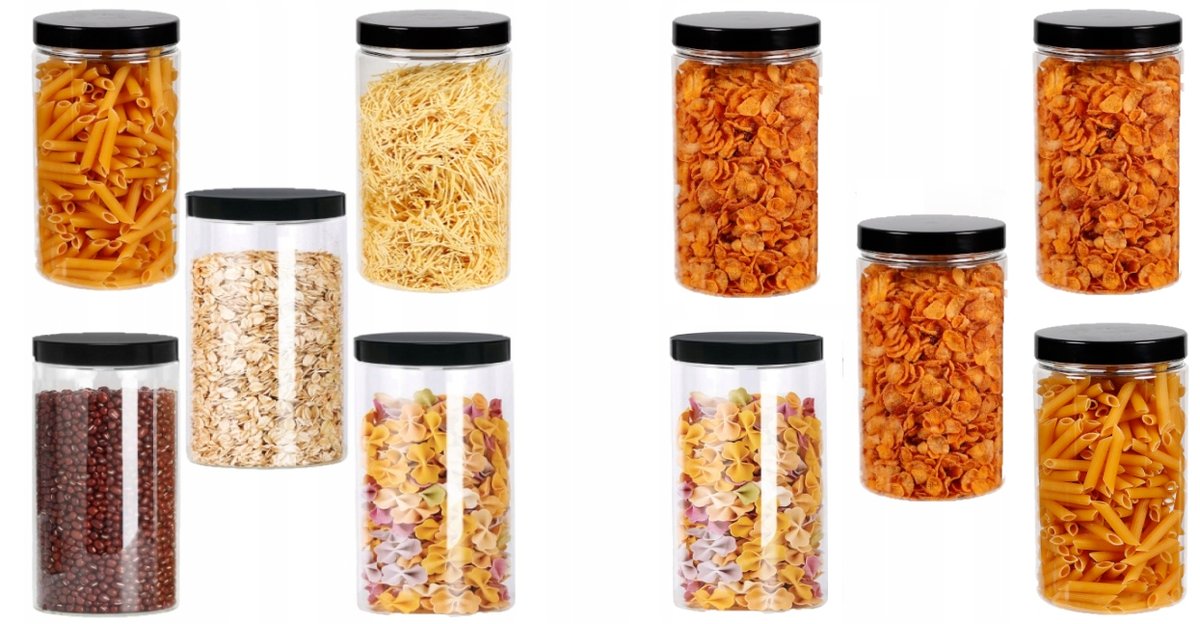 SŁOIK PLASTIKOWY 1250ML POJEMNIK NA ŻYWNOŚĆ 10SZT