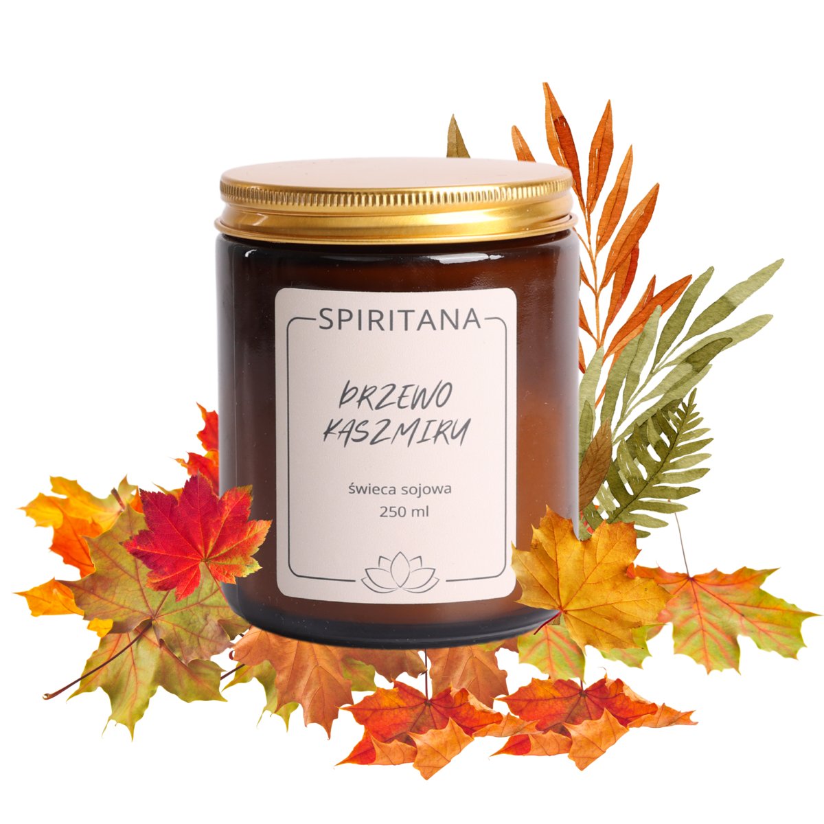 Świeca zapachowa DRZEWO KASZMIRU 250ml/55h świeca sojowa SPIRITANA