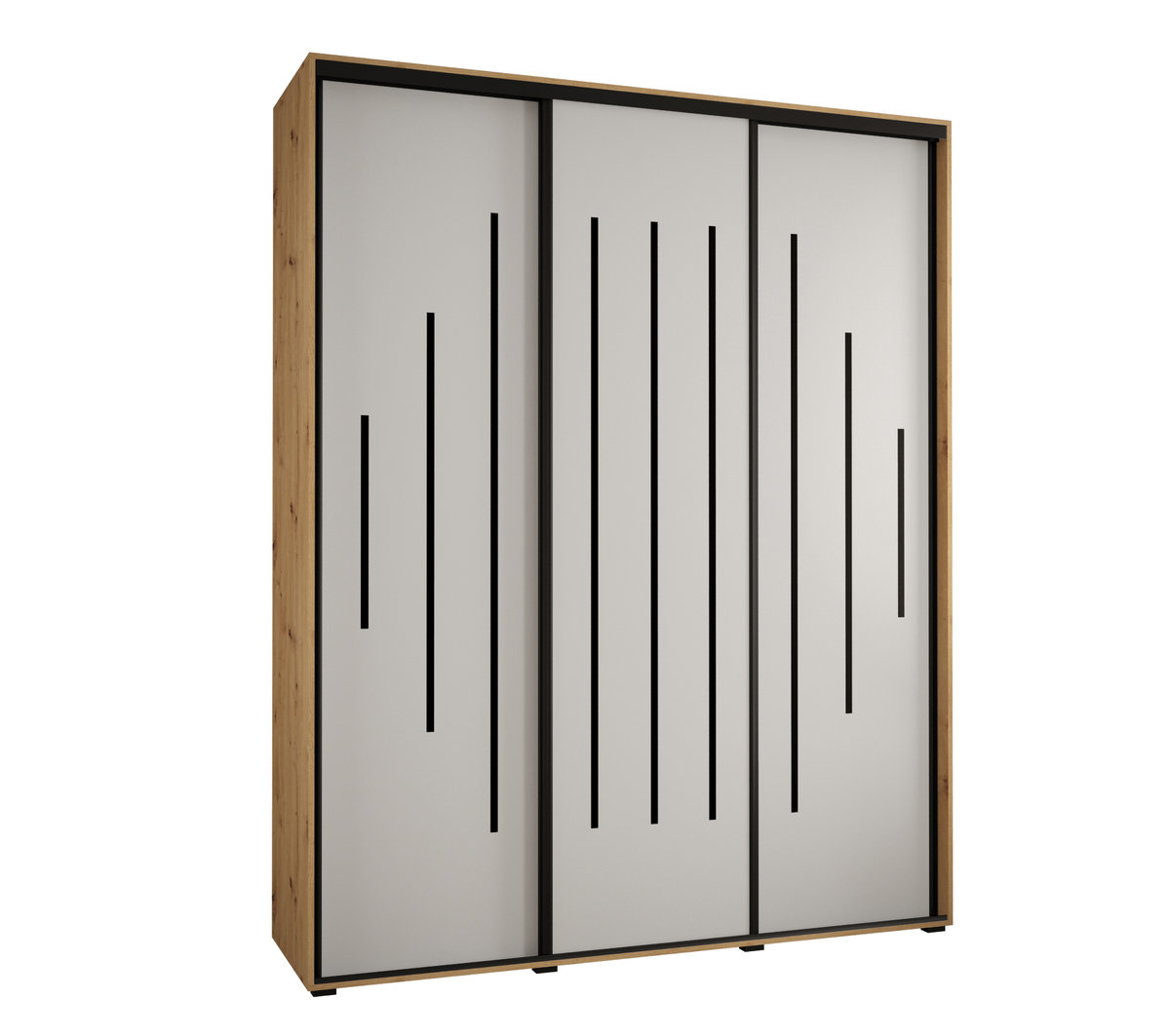 Szafa przesuwna wysoka Davos 12 200 gł. 45 artisan + biały + czarny