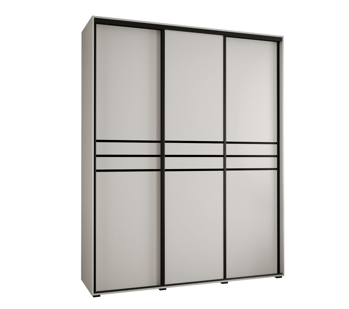 Szafa przesuwna wysoka Davos 10 200 gł. 60 biały + biały + czarny