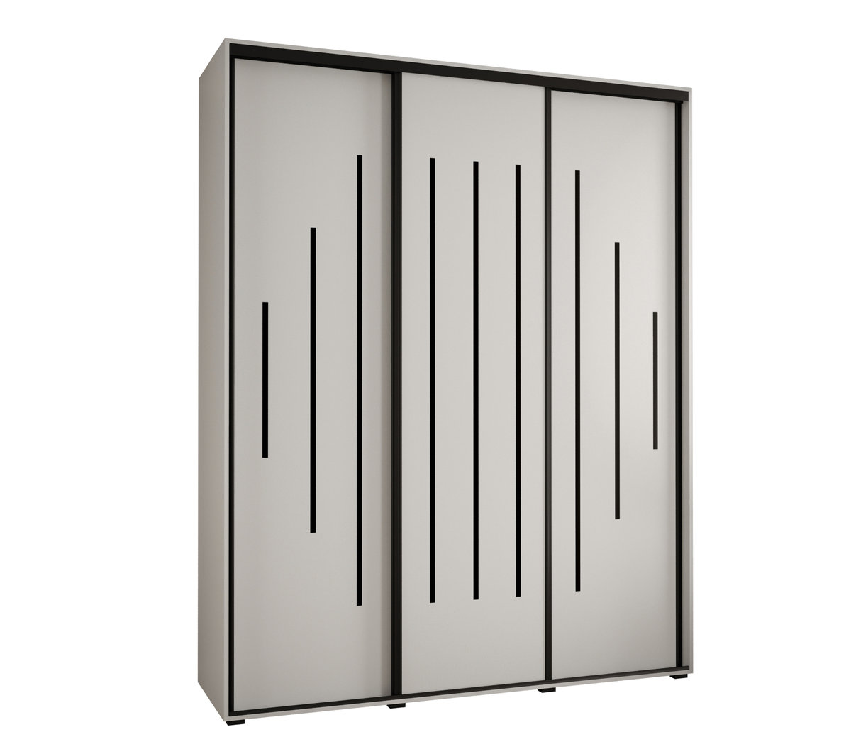 Szafa przesuwna wysoka Davos 12 190 gł. 60 biały + biały + czarny