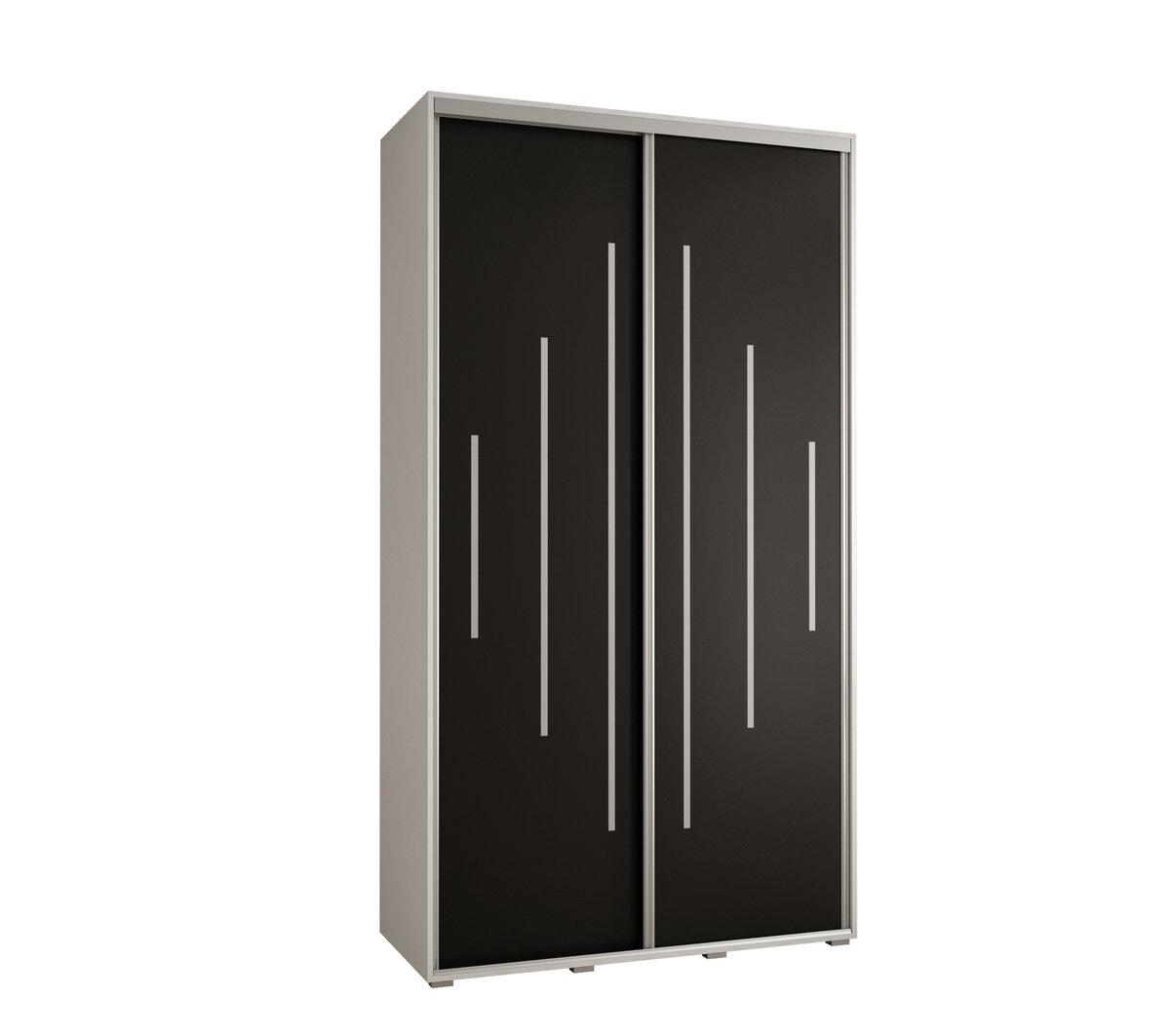 Szafa przesuwna wysoka Davos 12 140 gł. 45 biały + czarny + srebrny / Abiks Meble