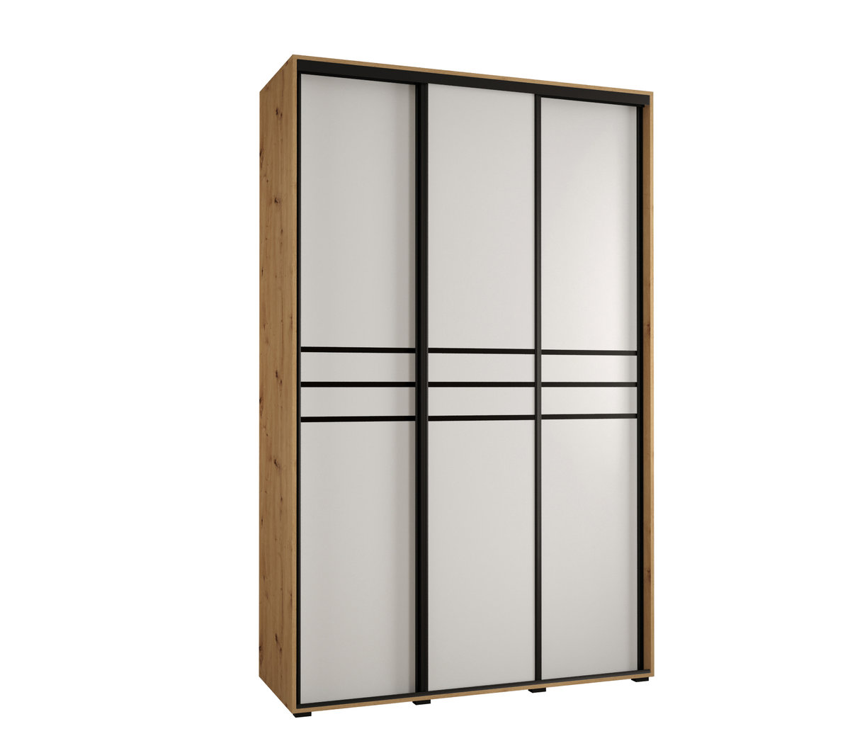 Szafa przesuwna wysoka Davos 10 150 gł. 60 artisan + biały + czarny / Abiks Meble