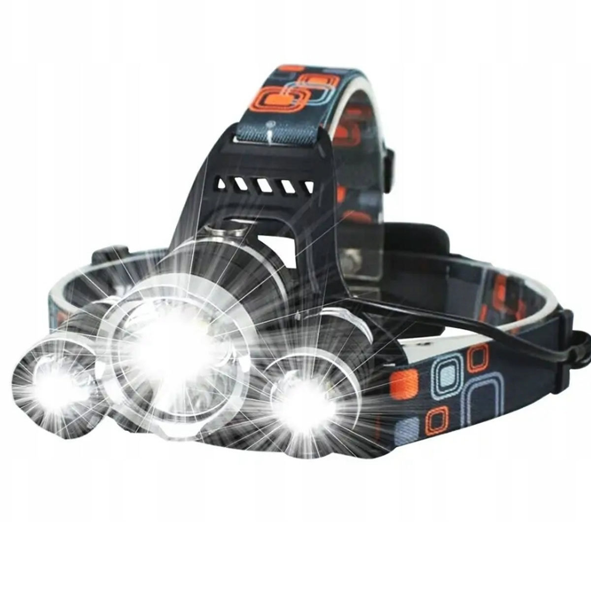 LATARKA 3x LED CZOŁOWA LAMPKA CZOŁÓWKA NA GŁOWĘ 1000LM T6 +2 AKUMULATOROWA