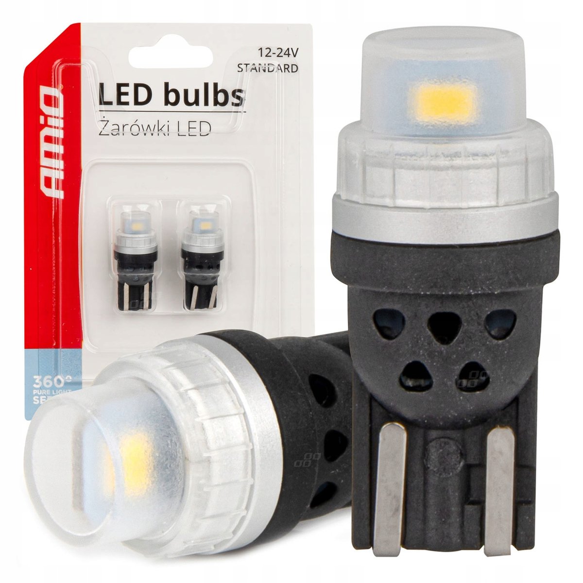 ŻARÓWKI SAMOCHODOWE LED 360 POSTOJÓWKI W5W T10 12V 24V
