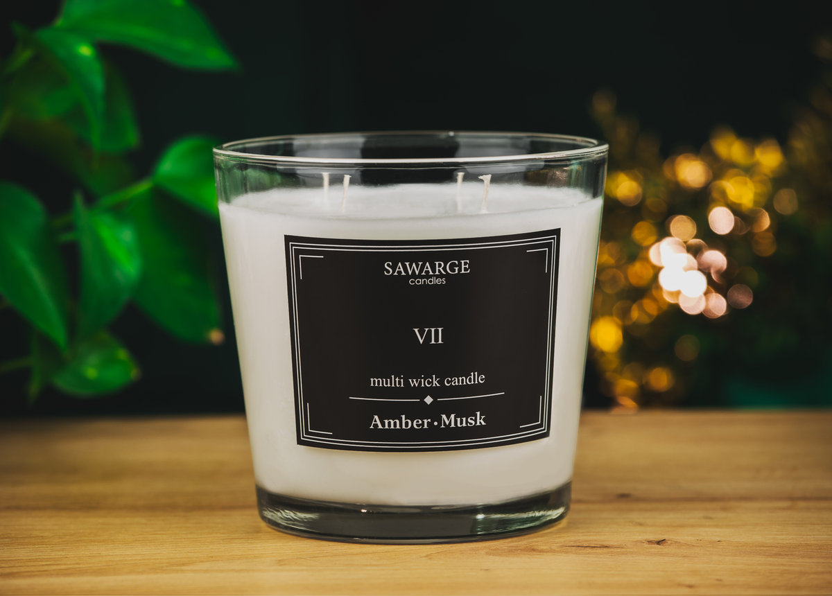 Świeca Zapachowa Sojowa No7 /70h/ Bursztyn Piżmo 800g/Sawarge Candles