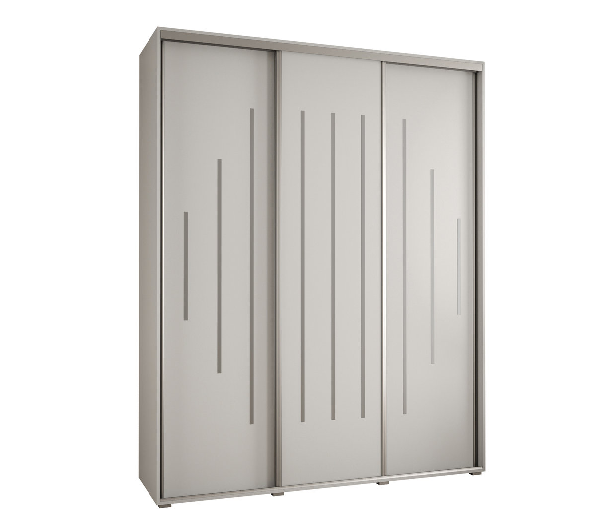 Szafa przesuwna wysoka Davos 12 190 gł. 60 biały + biały + srebrny