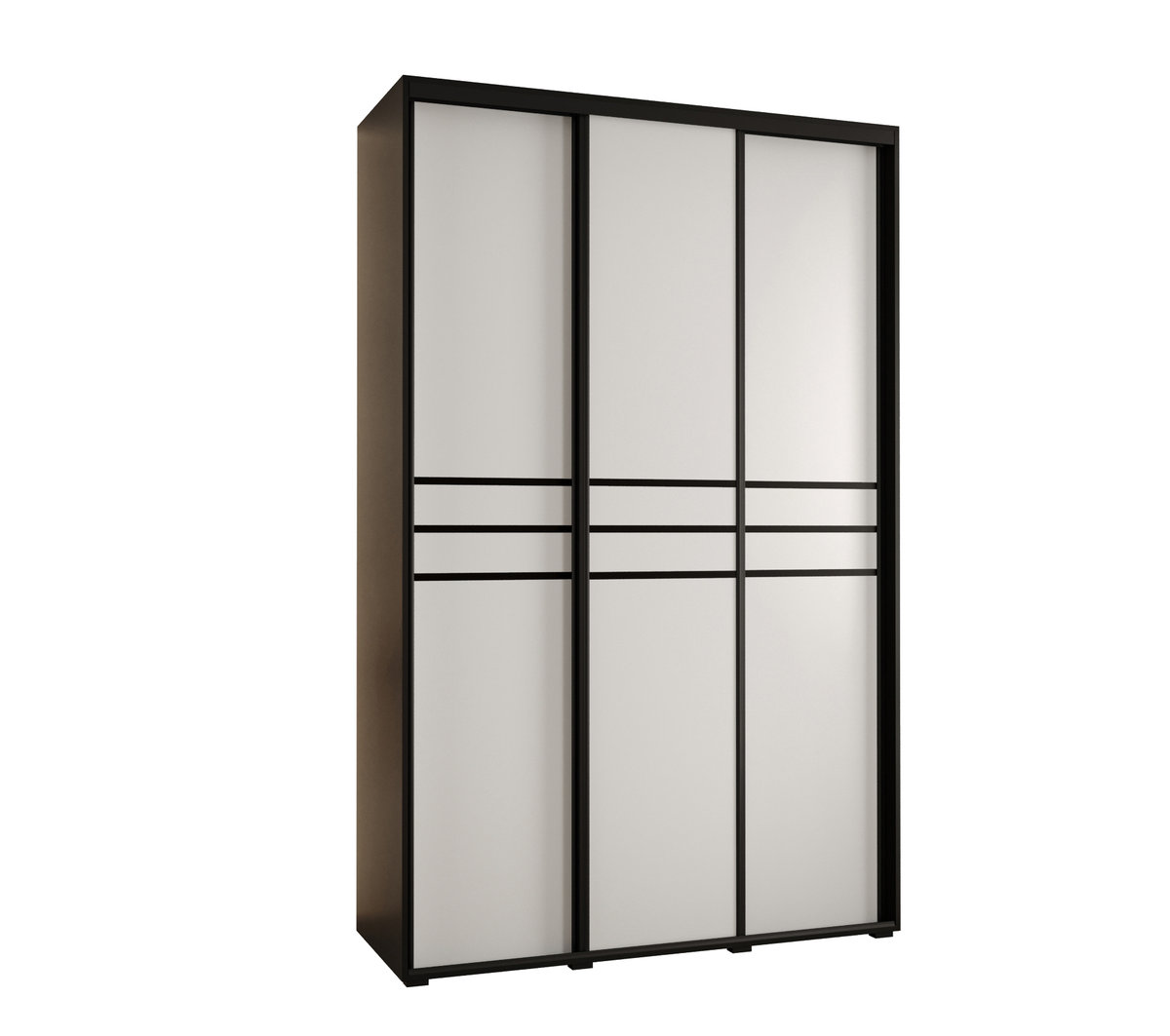 Szafa przesuwna wysoka Davos 10 150 gł. 60 czarny + biały + czarny / Abiks Meble