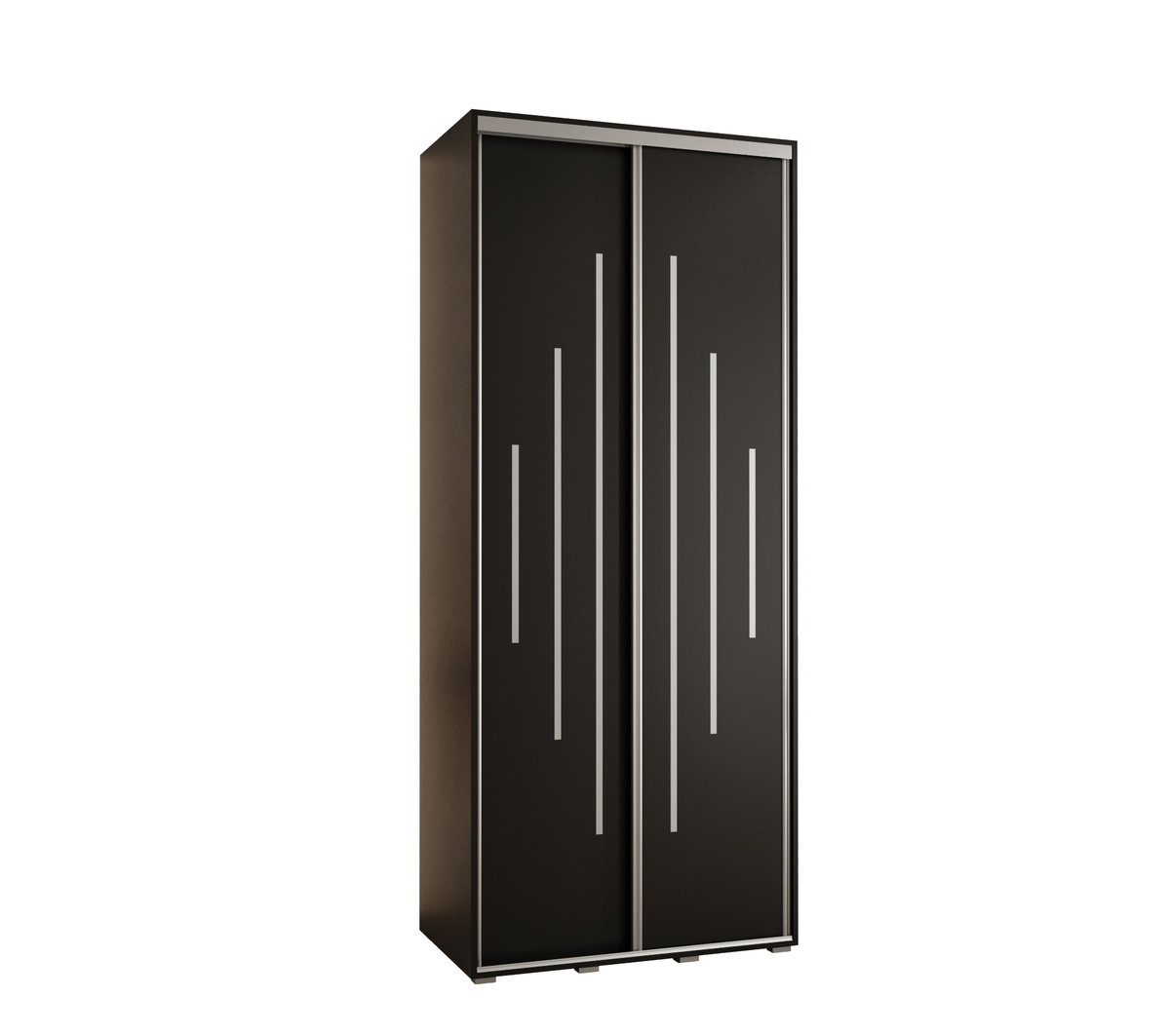 Szafa przesuwna wysoka Davos 12 100 gł. 60 czarny + czarny + srebrny