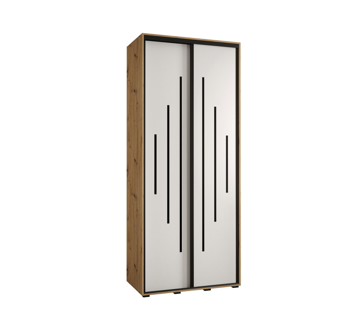 Szafa przesuwna wysoka Davos 12 100 gł. 45 artisan + biały + czarny