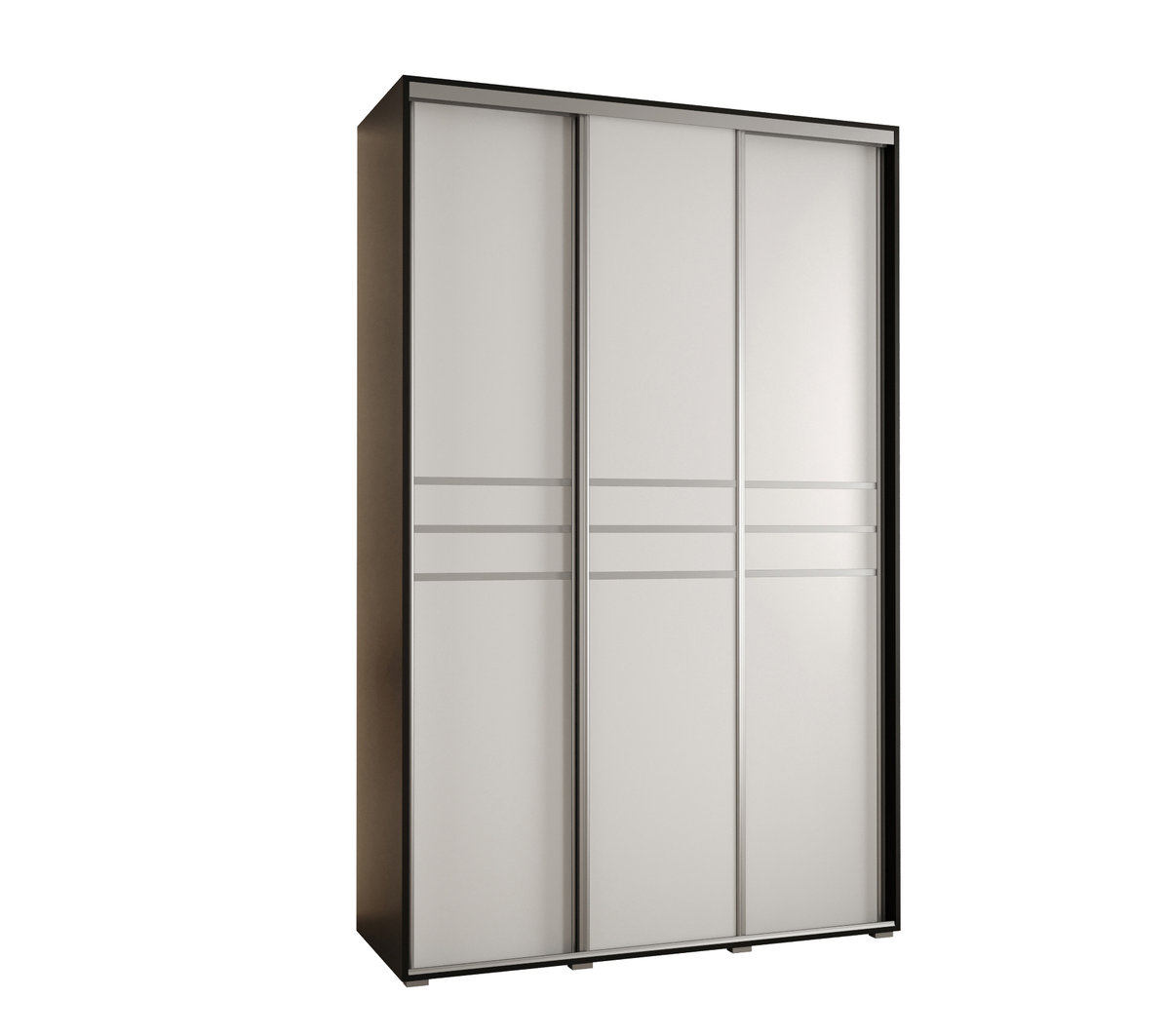 Szafa przesuwna wysoka Davos 10 160 gł. 60 czarny + biały + srebrny