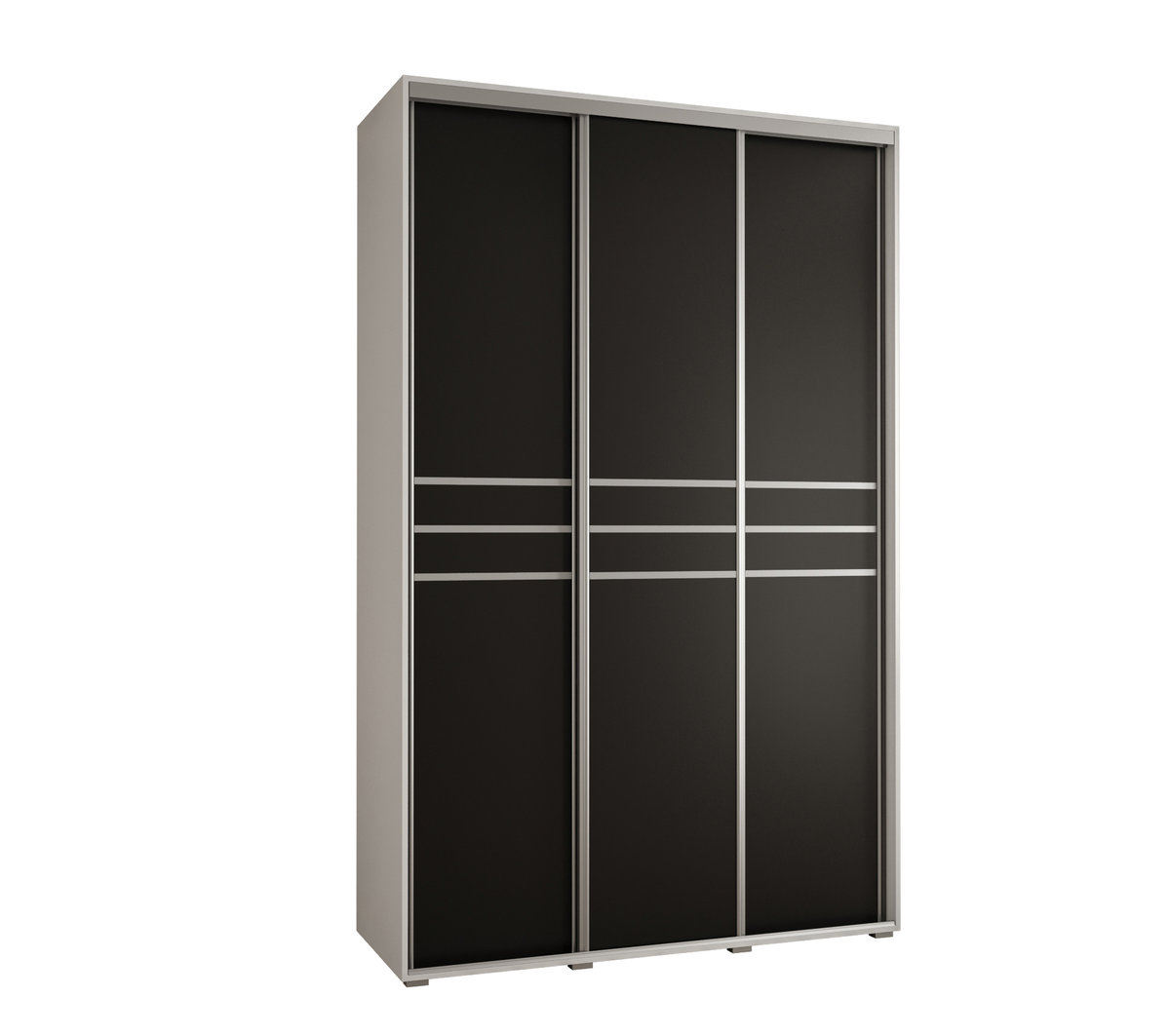 Szafa przesuwna wysoka Davos 10 160 gł. 60 biały + czarny + srebrny