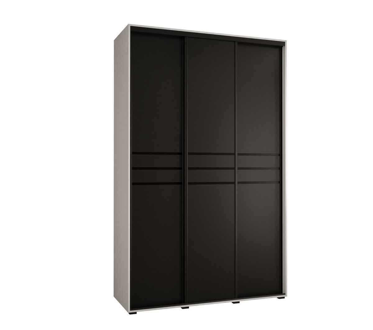 Szafa przesuwna wysoka Davos 10 150 gł. 60 biały + czarny + czarny / Abiks Meble