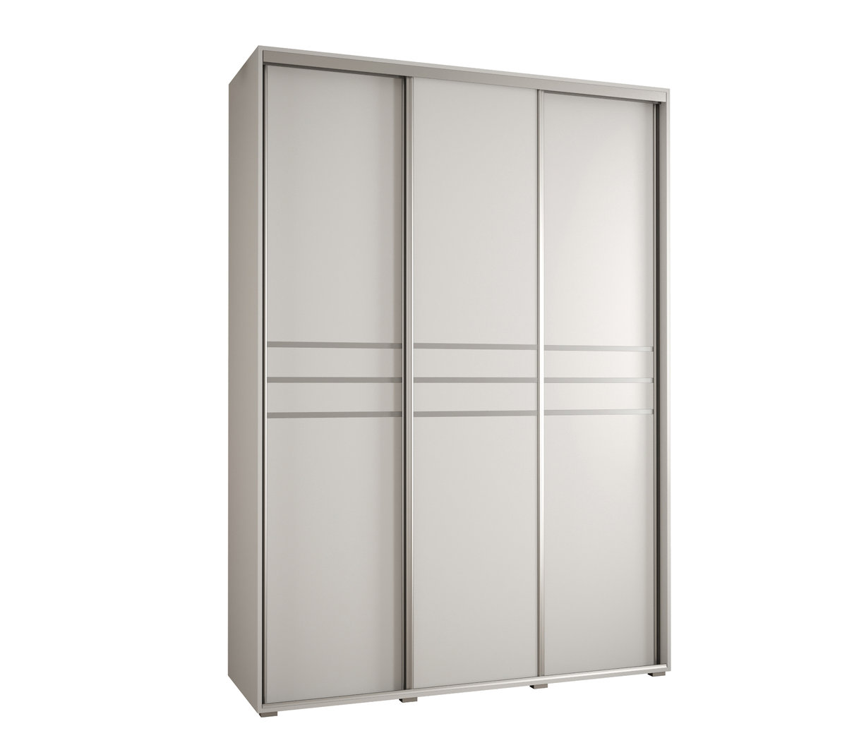 Szafa przesuwna wysoka Davos 10 170 gł. 60 biały + biały + srebrny