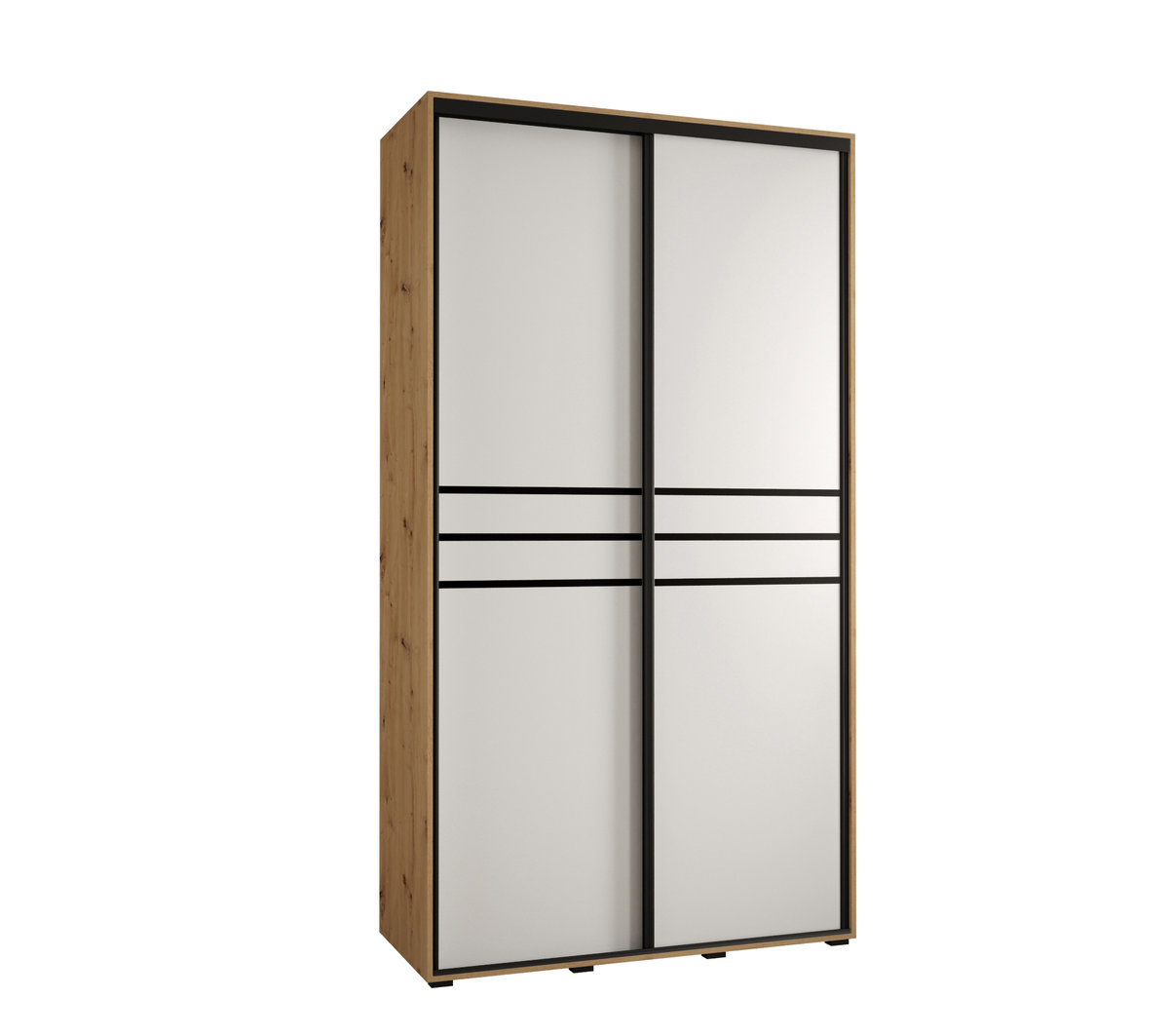 Szafa przesuwna wysoka Davos 10 130 gł. 45 artisan + biały + czarny / Abiks Meble