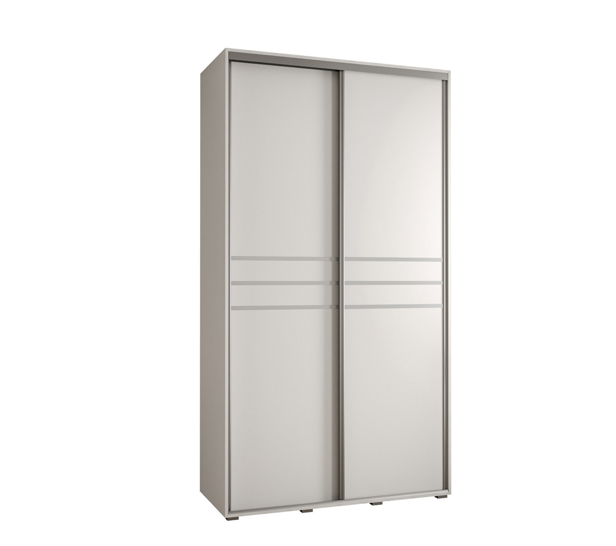 Szafa przesuwna wysoka Davos 10 140 gł. 60 biały + biały + srebrny / Abiks Meble