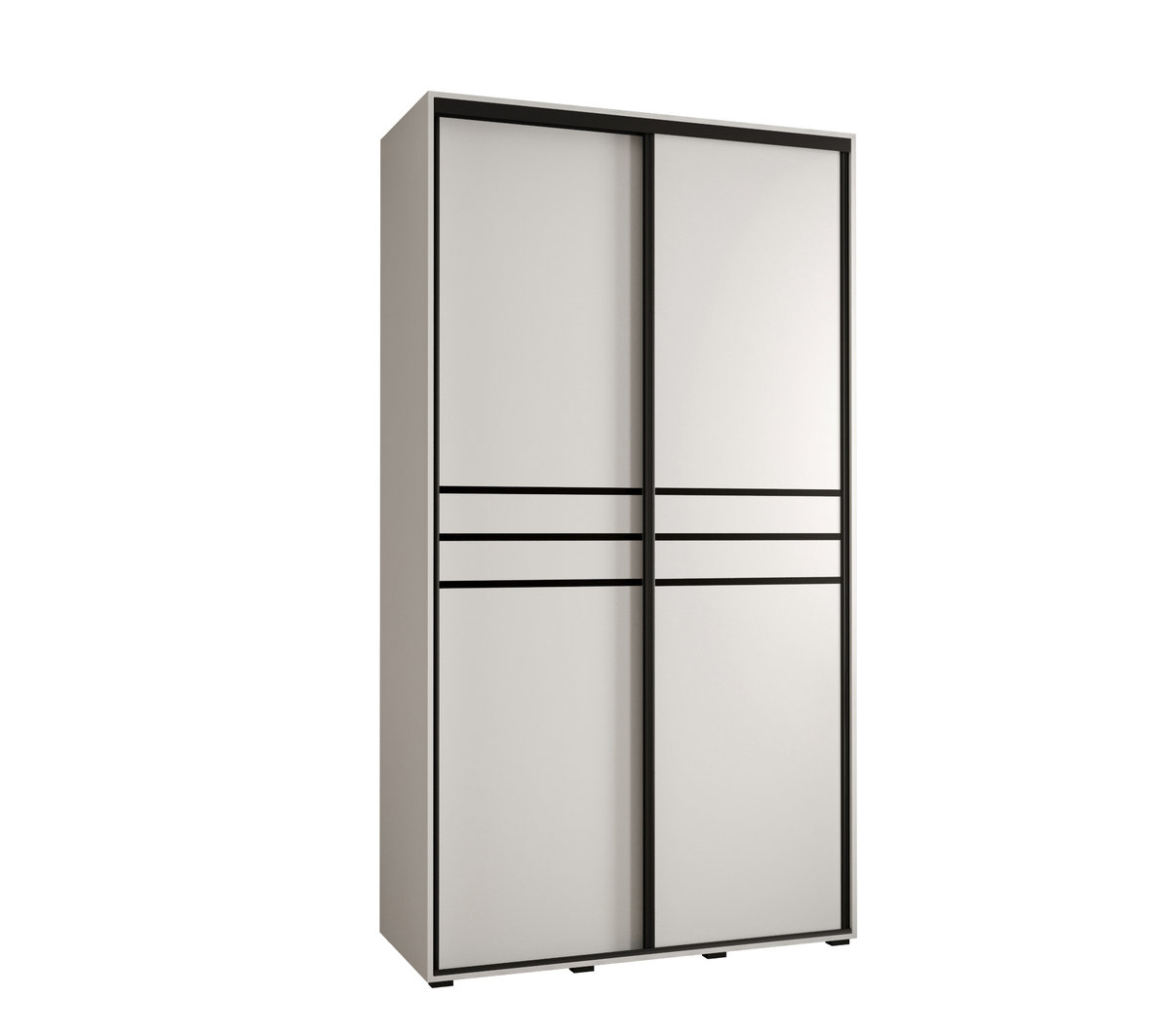 Szafa przesuwna wysoka Davos 10 140 gł. 60 biały + biały + czarny / Abiks Meble