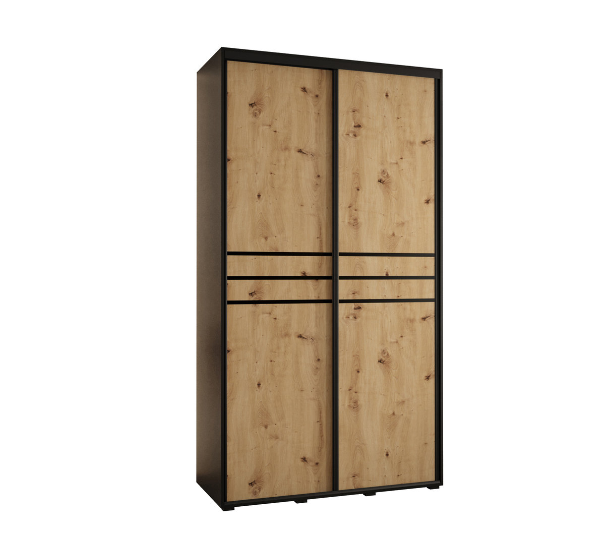 Szafa przesuwna wysoka Davos 10 140 gł. 45 czarny + artisan + czarny / Abiks Meble