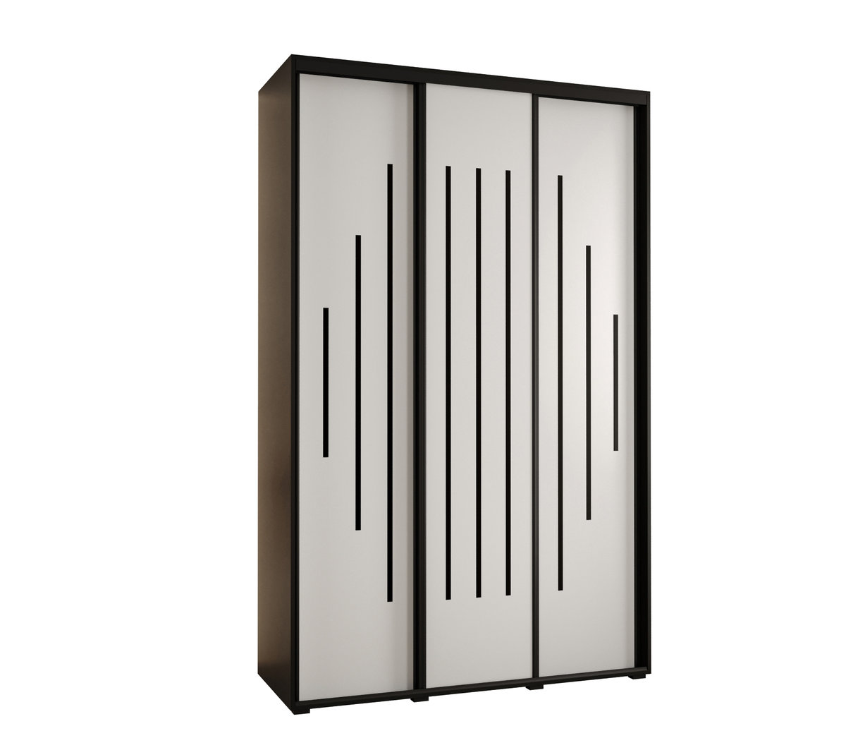 Szafa przesuwna wysoka Davos 12 150 gł. 45 czarny + biały + czarny / Abiks Meble