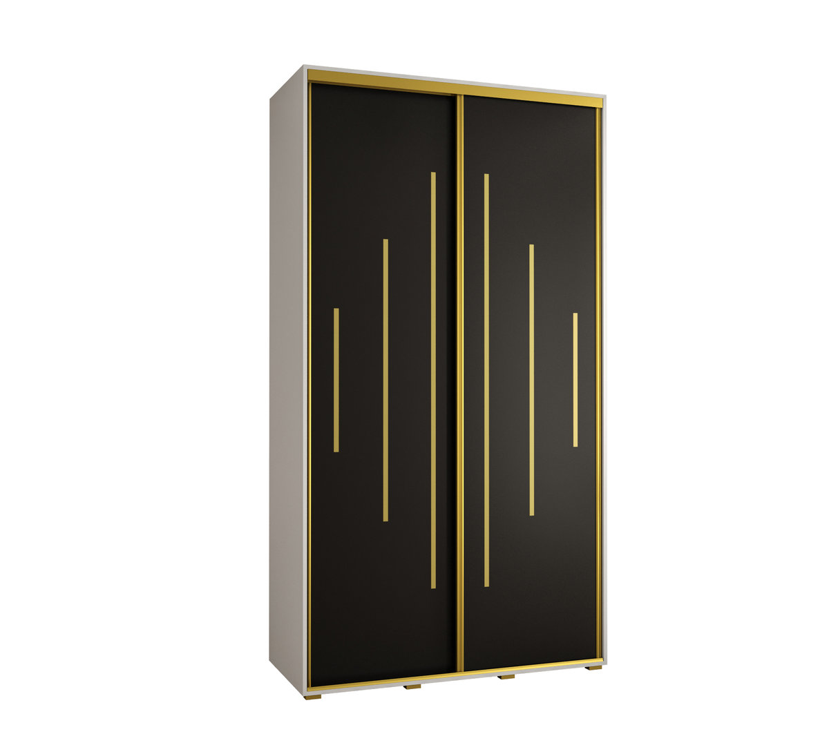 Szafa przesuwna wysoka Davos 12 130 gł. 45 biały + czarny + złoty / Abiks Meble