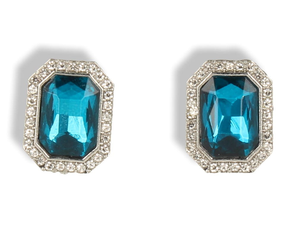 Klipsy do uszu srebrne z turkusem