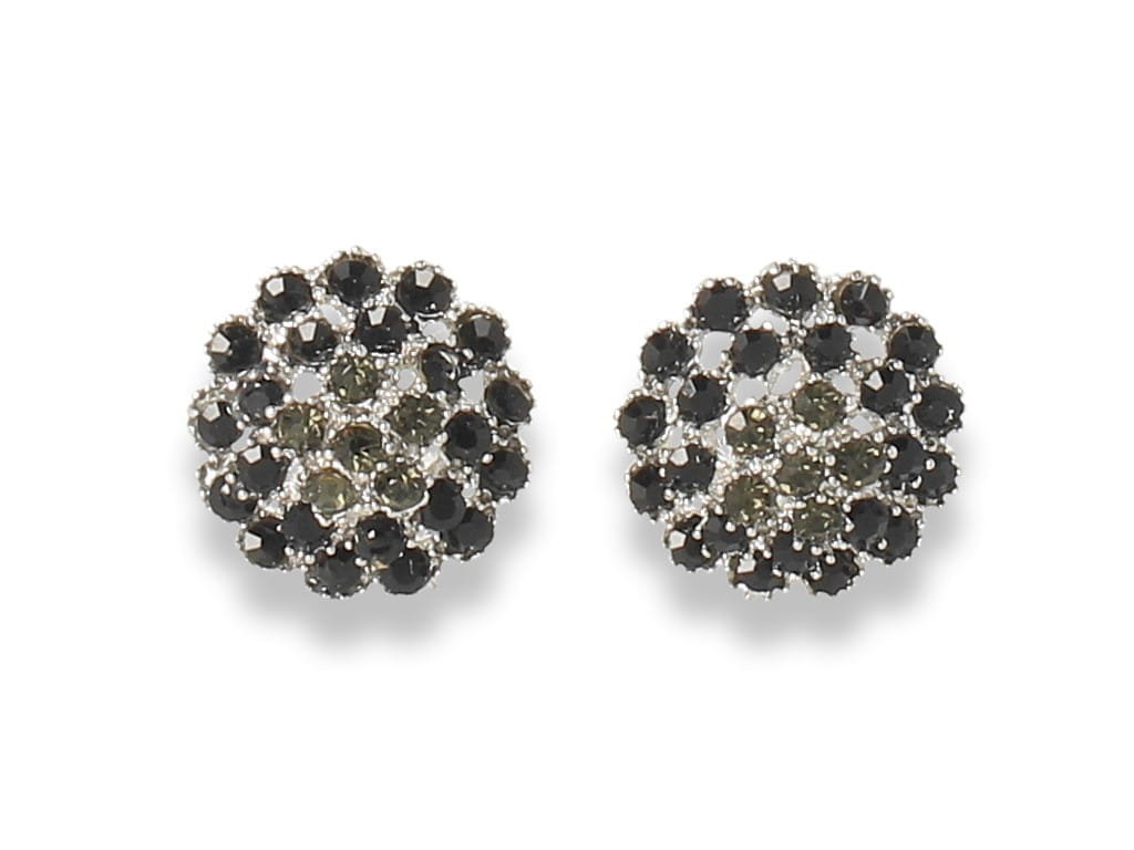 Klipsy do uszu srebrne z czarnymi cyrkoniami