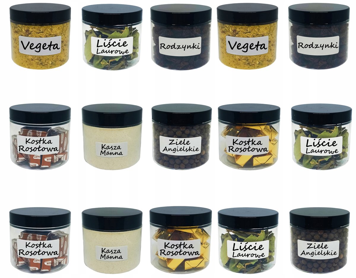 Pojemniki na żywność słoik plastikowy na przyprawy 0,2l, 15 szt.