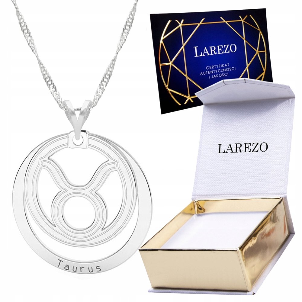 Naszyjnik srebrny łańcuszek 925 ze Znakiem Zodiaku Zodiak Byk Taurus SREBRO