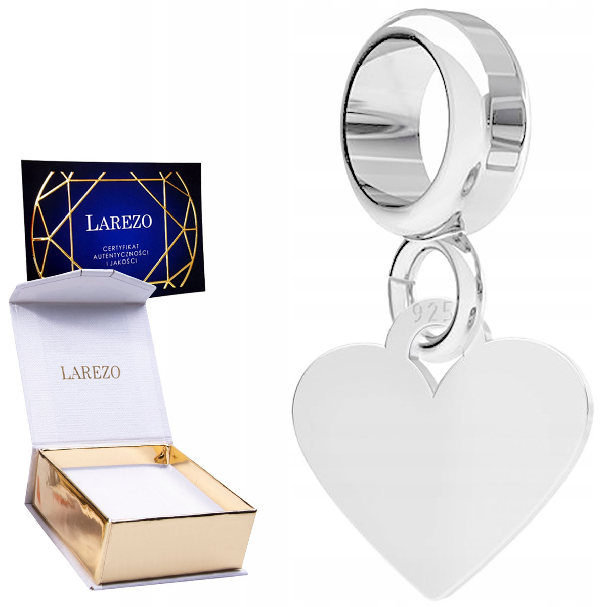 CHARMS SREBRNY Wiszący z Sercem Mini Serce Serduszko Miłość Love SREBRO 925