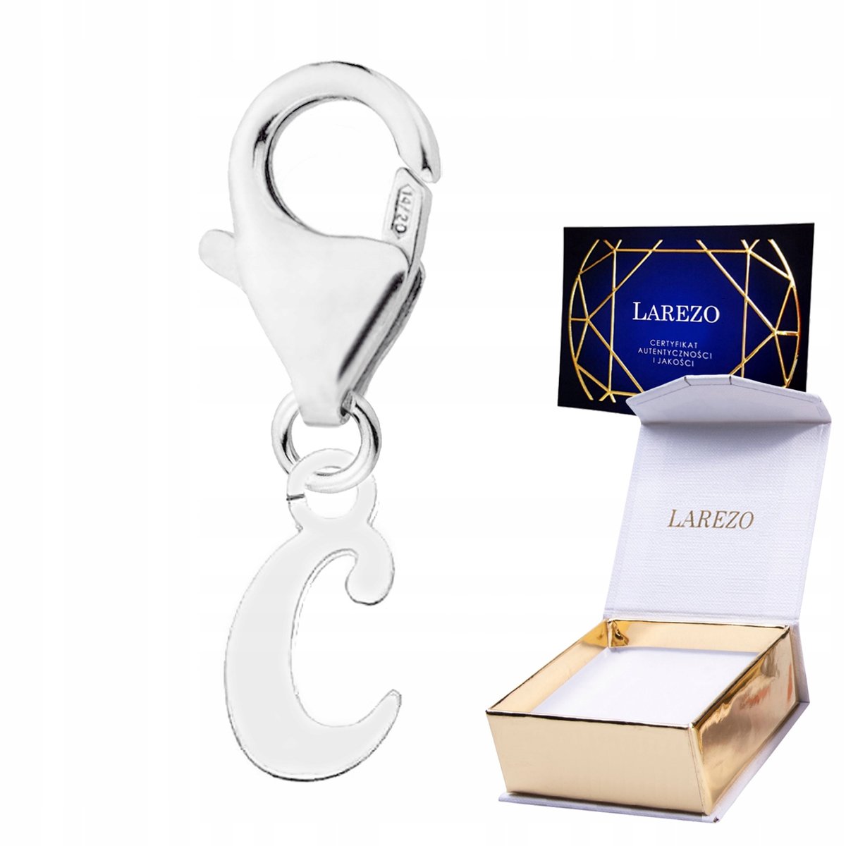 ZAWIESZKA SREBRNA Wisząca z Literą Literka C Inicjał Symbol Znak SREBRO 925