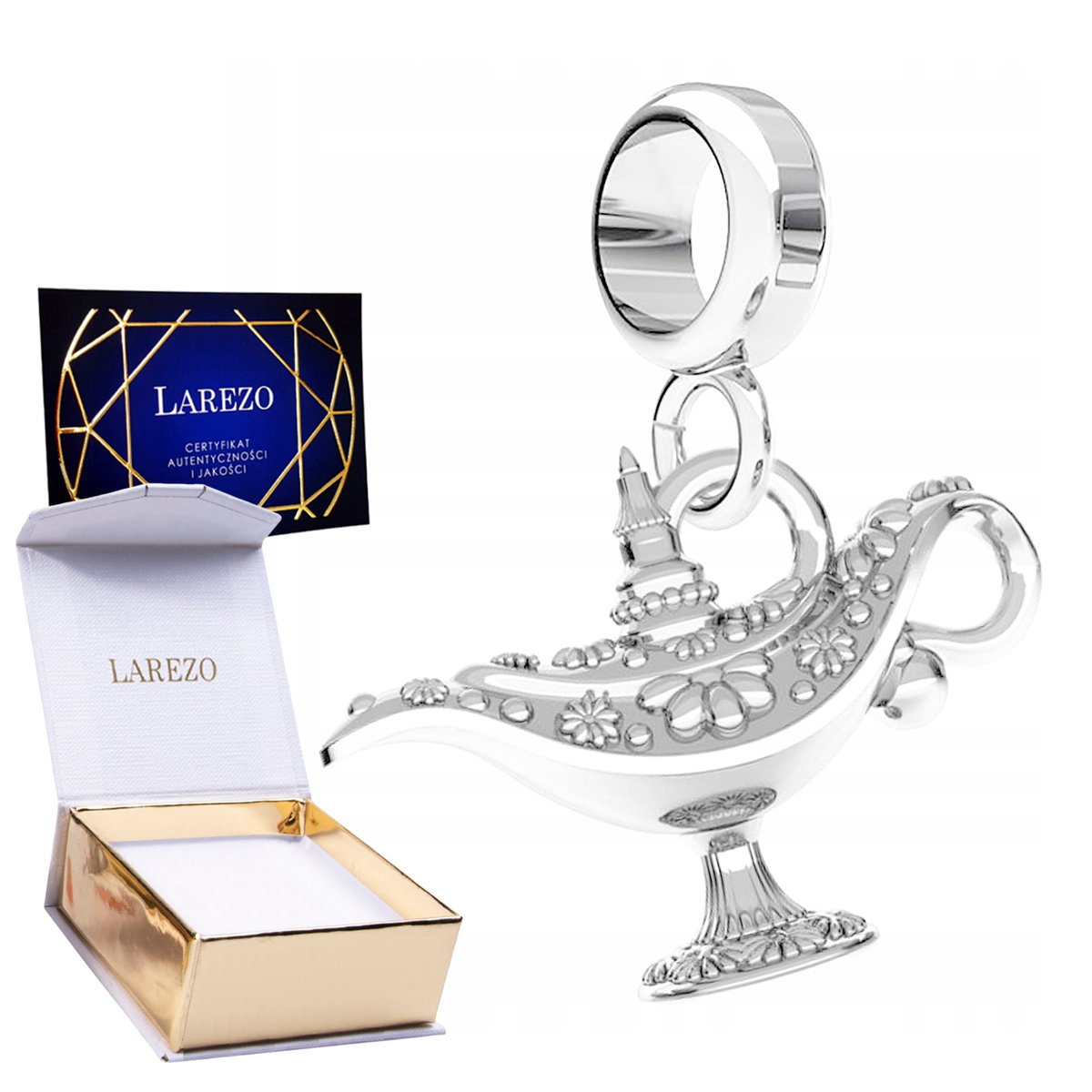 Charms Srebrny Wiszący z Lampą Alladyna Lśniąca Lampa Alladyn SREBRO 925