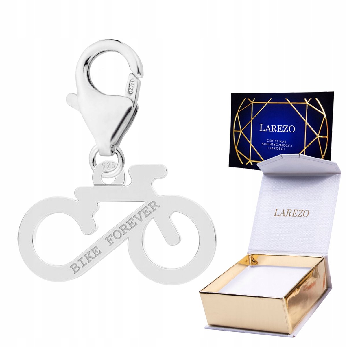 ZAWIESZKA SREBRNA Wisząca Rowerek Rower z Grawerem Bike Forever SREBRO 925