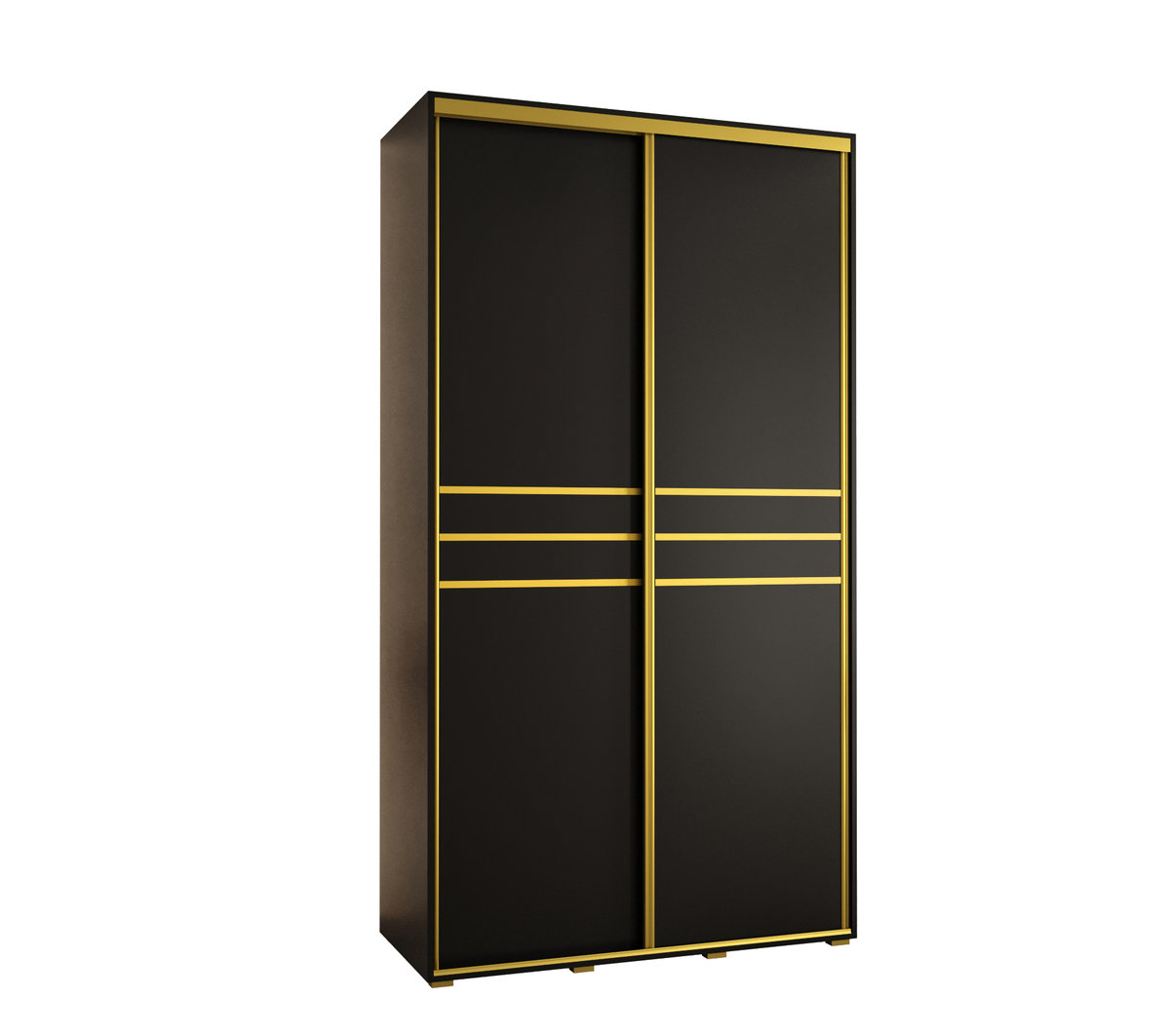 Szafa przesuwna wysoka Davos 10 130 gł. 60 czarny + czarny + złoty / Abiks Meble