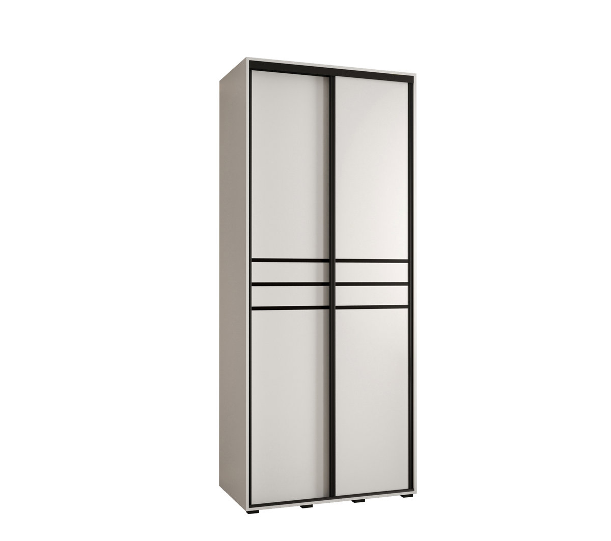 Szafa przesuwna wysoka Davos 10 100 gł. 60 biały + biały + czarny