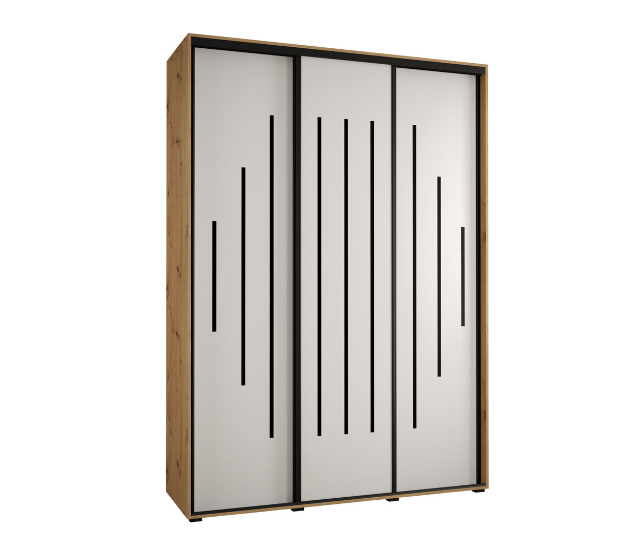 Szafa przesuwna wysoka Davos 12 180 gł. 45 artisan + biały + czarny