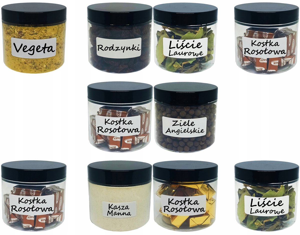 Pojemniki na żywność słoik plastikowy na przyprawy 0,2l 10 szt.
