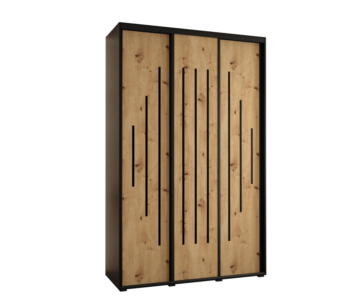 Szafa przesuwna wysoka Davos 12 150 gł. 45 czarny + artisan + czarny / Abiks Meble