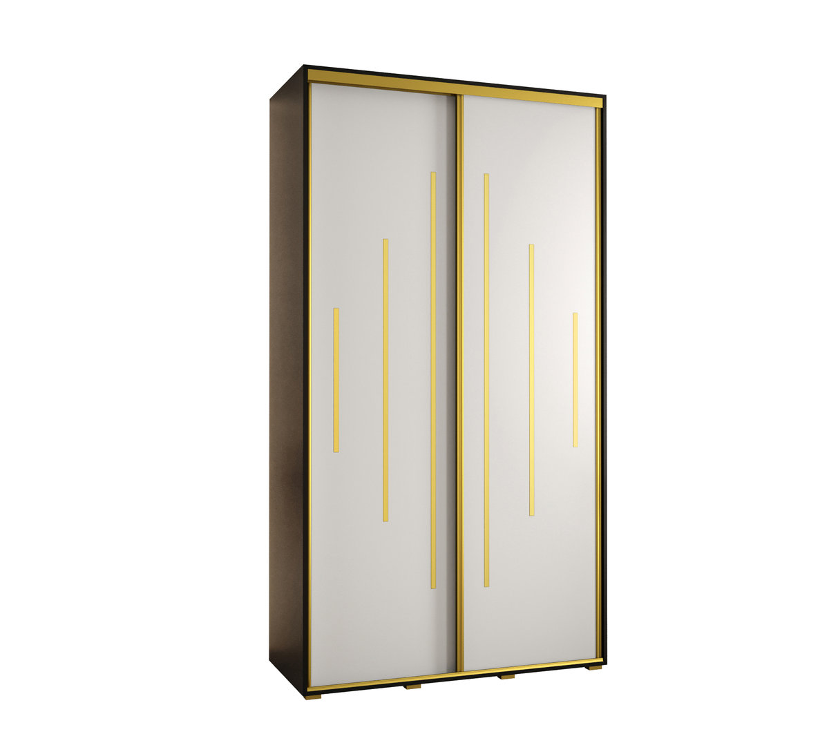 Szafa przesuwna wysoka Davos 12 130 gł. 45 czarny + biały + złoty / Abiks Meble