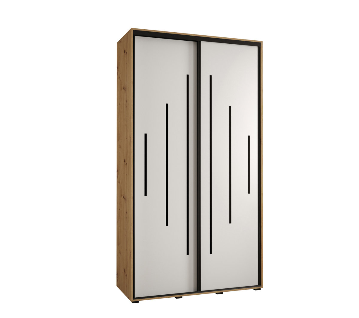 Szafa przesuwna wysoka Davos 12 130 gł. 45 artisan + biały + czarny / Abiks Meble