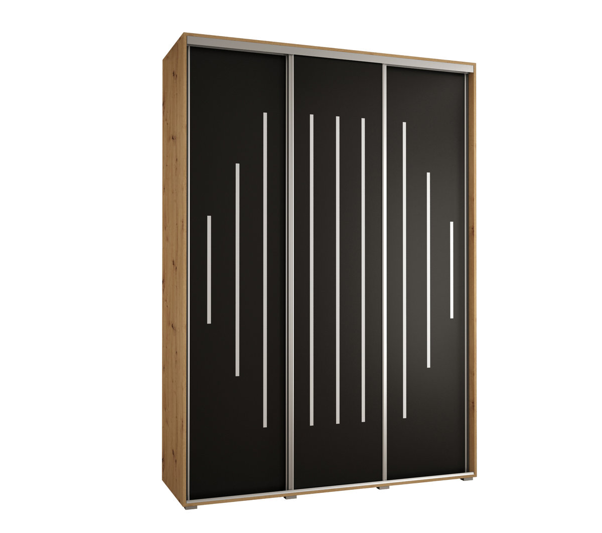 Szafa przesuwna wysoka Davos 12 180 gł. 45 artisan + czarny + srebrny