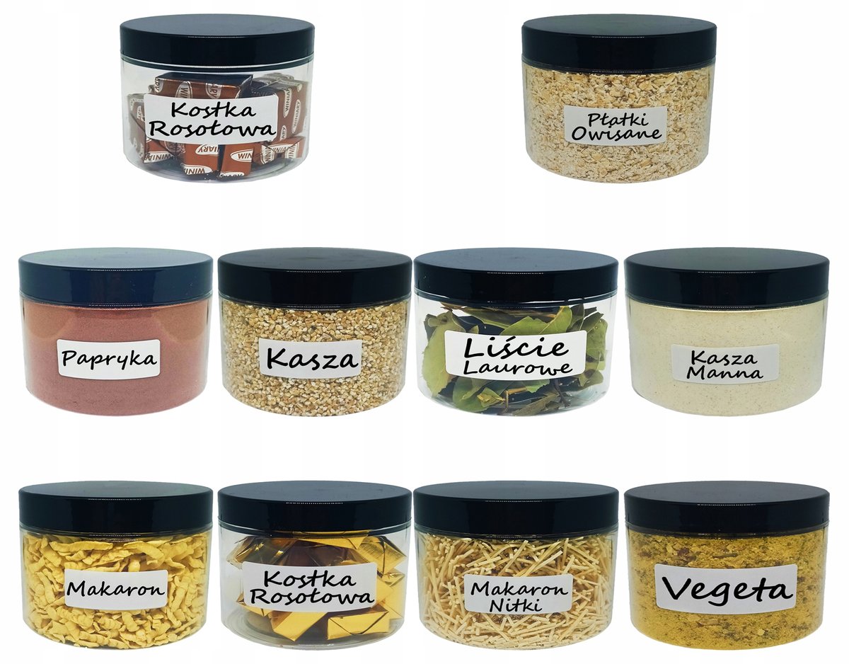 Pojemniki na żywność słoik plastikowy na przyprawy 0,5l, 10 szt.